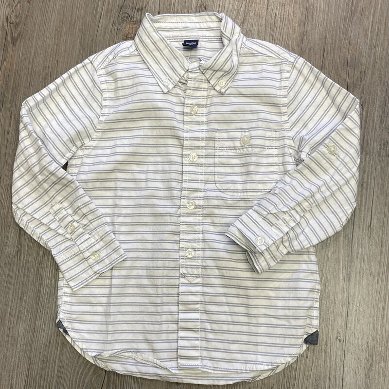 Gap Dress  Shirt LS, White, Size: 4Y