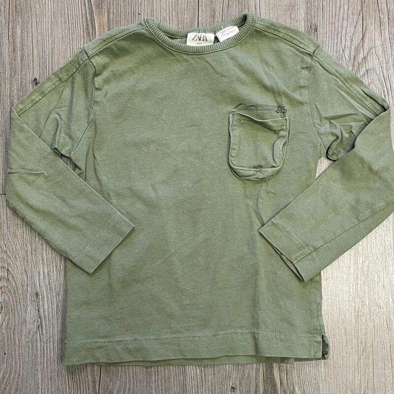 Zara LS Tee, Green, Size: 4-5Y