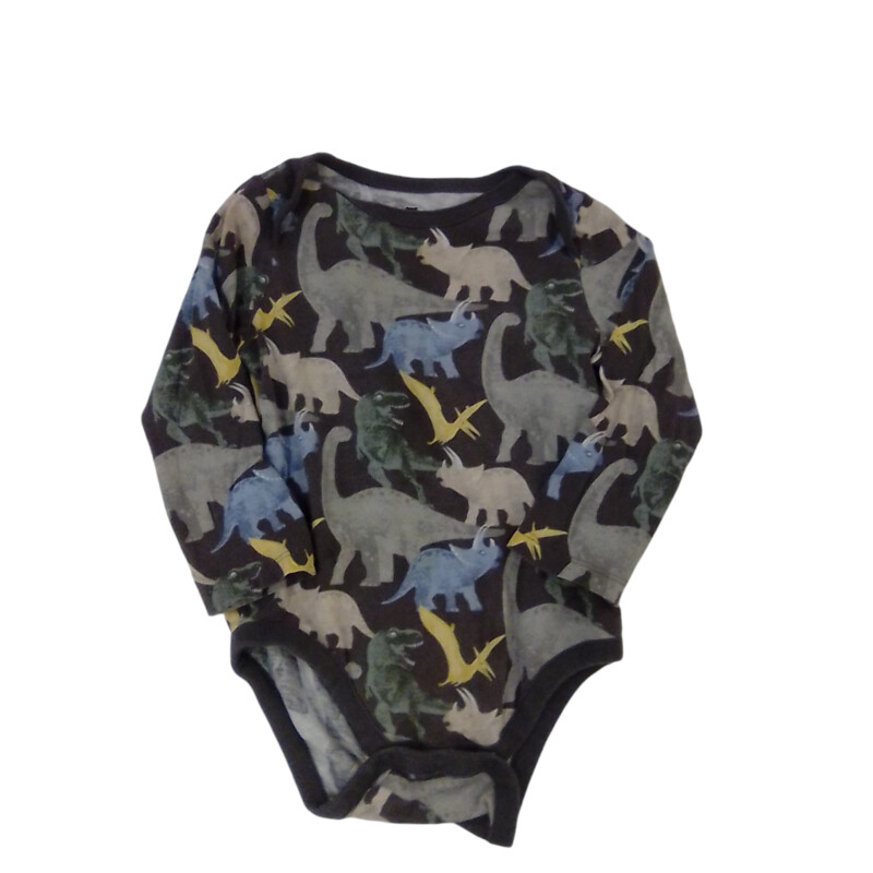 Long Sleeve Onesie: Dino