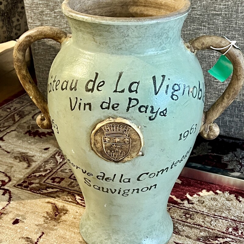 Wine Jug Vintage French, Grn, Size: 17H