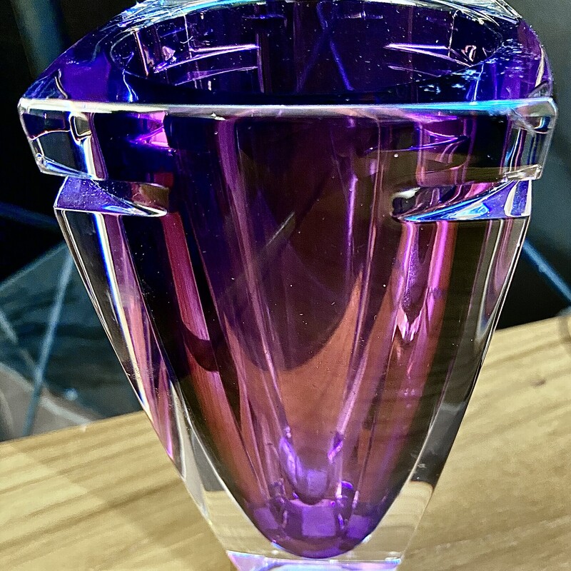 Waterford Vase, Crystal, Amethyst, Size: 7 H