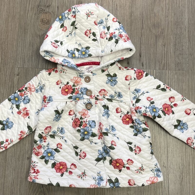 Carters Hooded Cardigan, Floral, Size: 24M