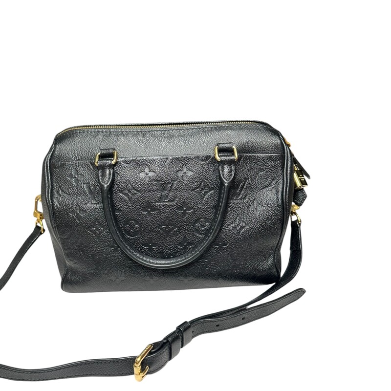 Louis Vuitton Bandouliere 25 Black Emperiente<br />
<br />
Date Code: DU2197<br />
<br />
Dimensions:<br />
Base length: 10.5 in<br />
Height: 7 in<br />
Width: 6.25 in<br />
Drop: 4 in<br />
Drop: 20.5 in to 0.00 in<br />
<br />
Note: Light coner wear.<br />
<br />
Box and dust bag.