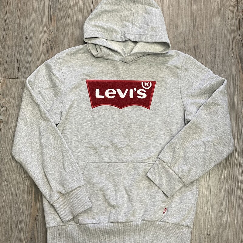 Levis Pullover Hoodie, Grey, Size: 12-13Y