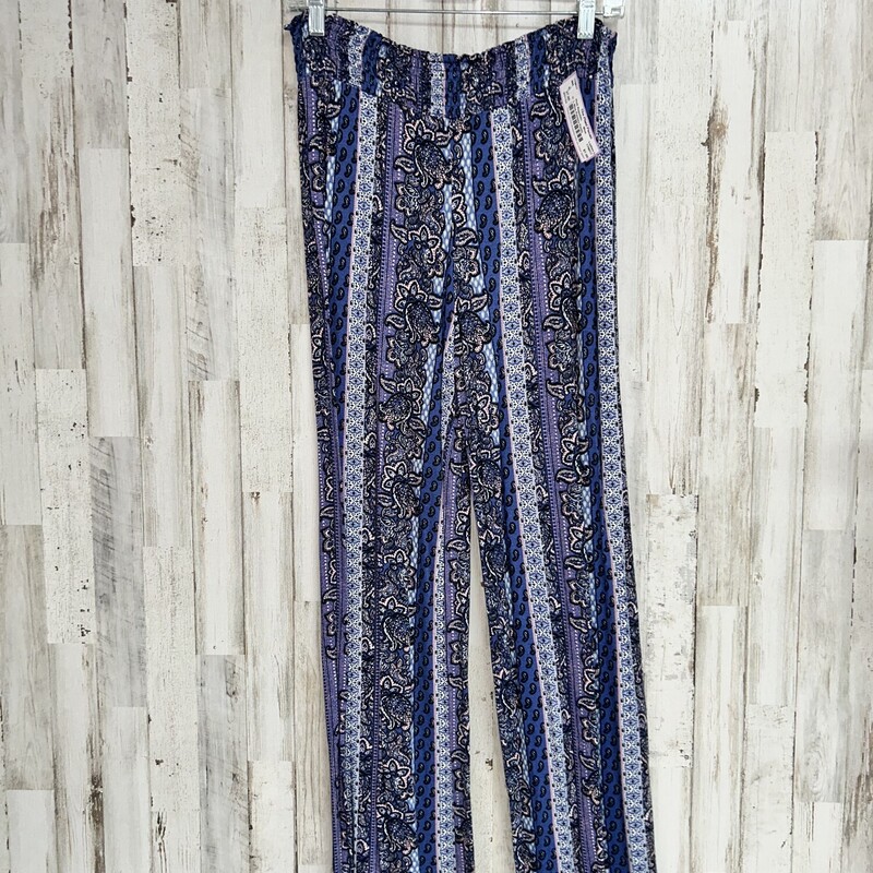 L Blue Paisley Pants