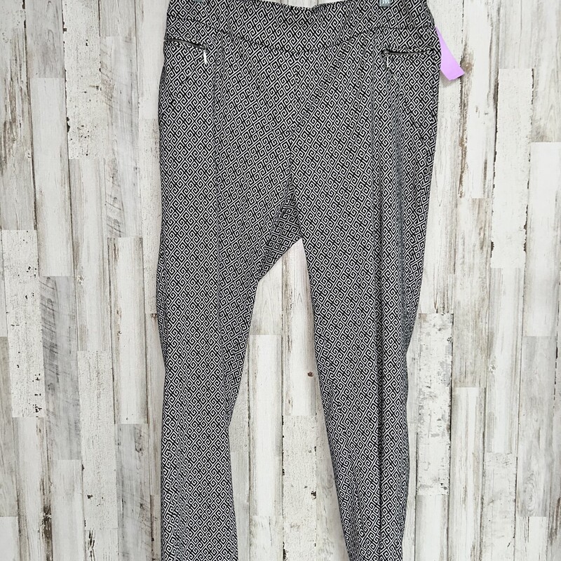 L Black Geometric Pants