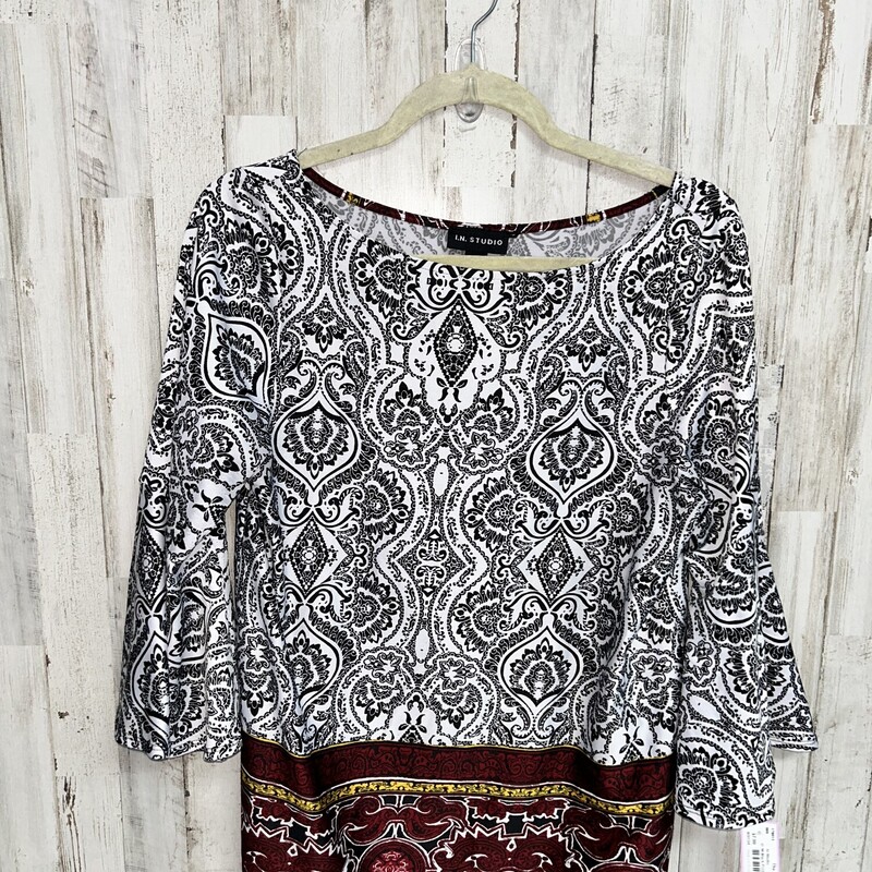 M Black Printed Bell Slee