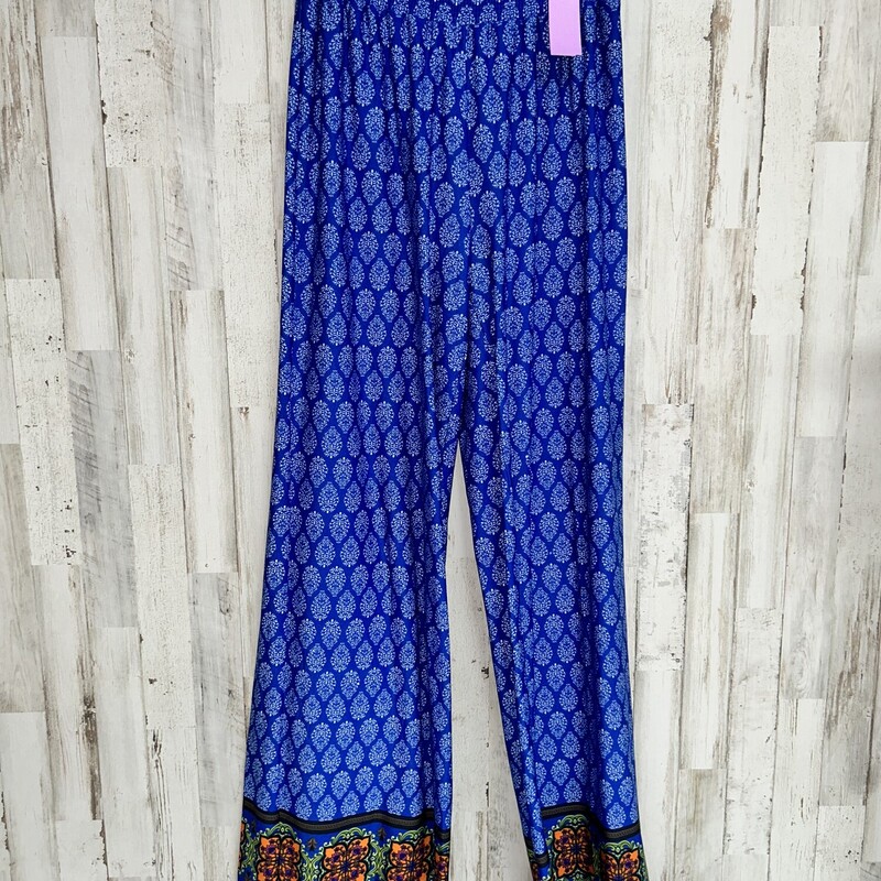 S Blue Printed Pants