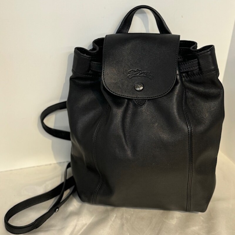 Longchamp Leather Backpack
Black
Size: 11 x 12H