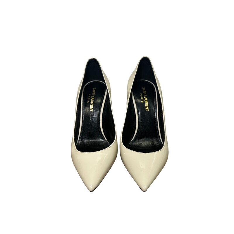 Saint Laurent Opyum, Cream, Size: 35.5<br />
<br />
Code: SL472011<br />
<br />
Note: Color transfer on right heel, see photos.