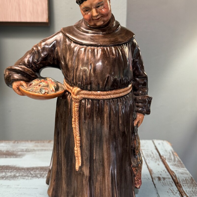 The Jovial Monk-Royal Dalton
Made in England, Handmade, Hand Painted
5.5 Inches Wide, 4 Inches Deep, 8 Inches Tall