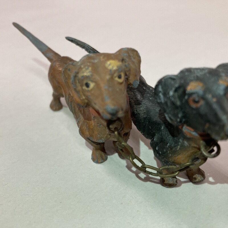 Painted Bronze Dachshunds