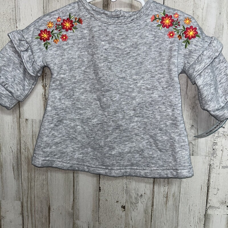 9M Grey Floral Sweatshirt