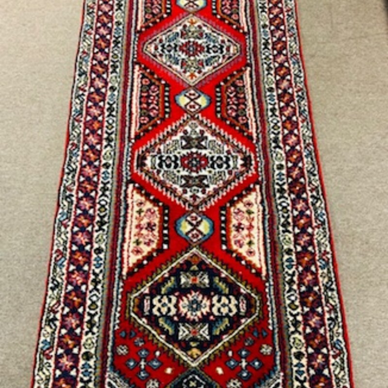 Aztec Wool Runner With Fringe
Red Cream Blue Size: 2.5 x 10.5L