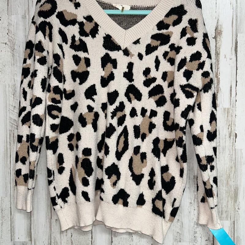 S Beige Cheetah Sweater, Beige, Size: Ladies S