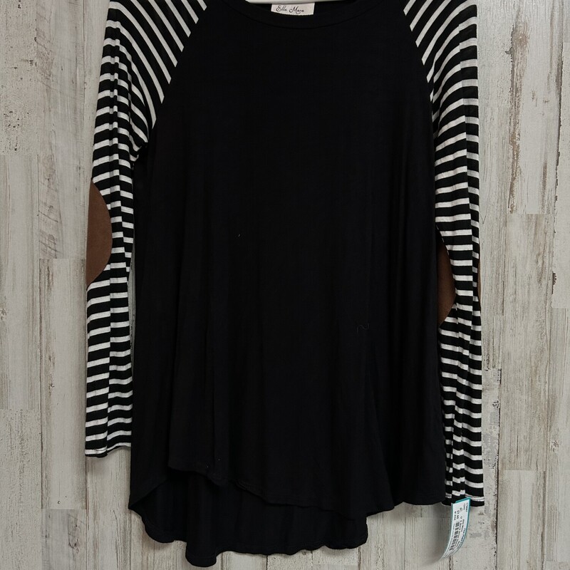 S Black Stripe Sleeve Top