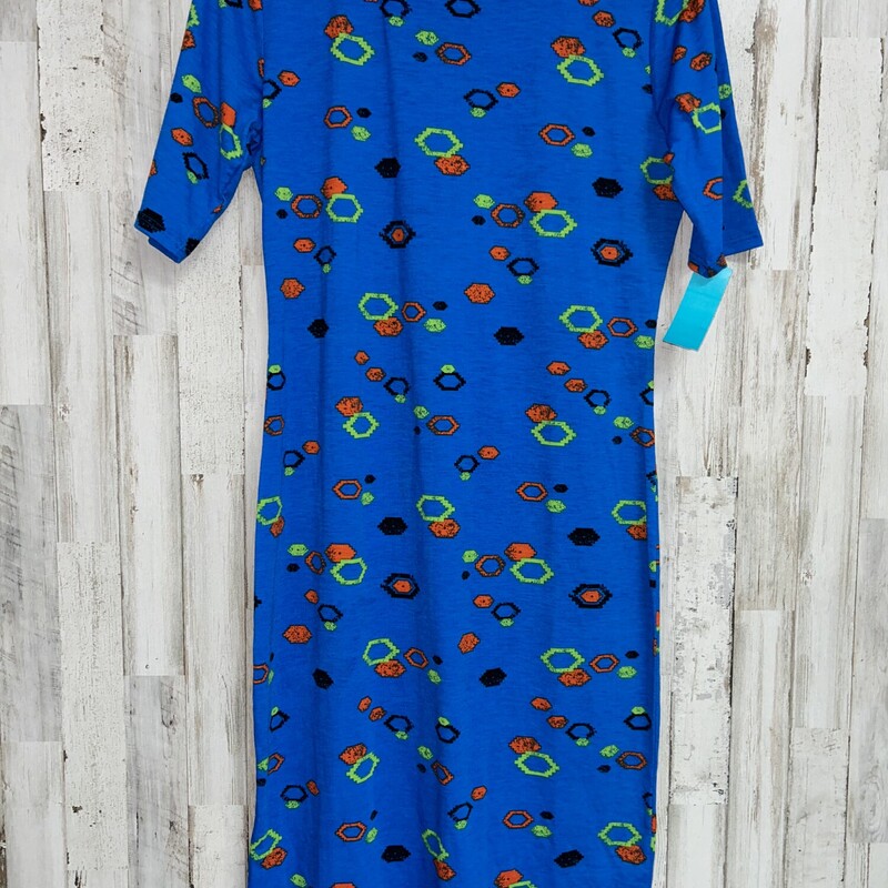 M Blue Printed Dress