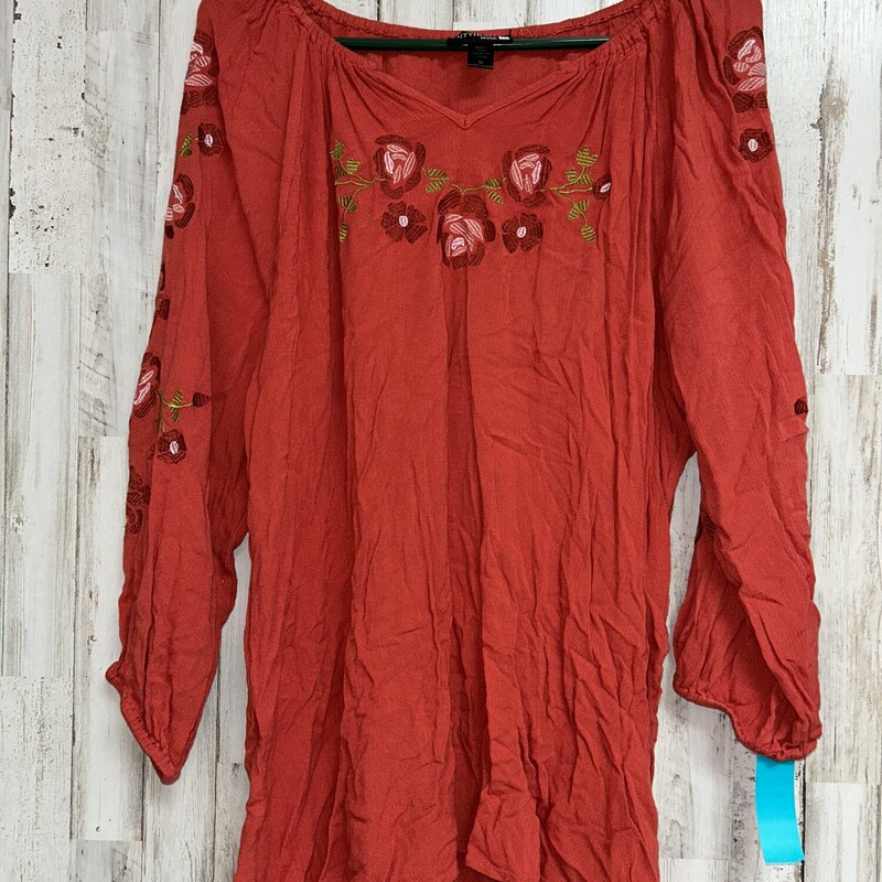 XL Rust Embroider Top