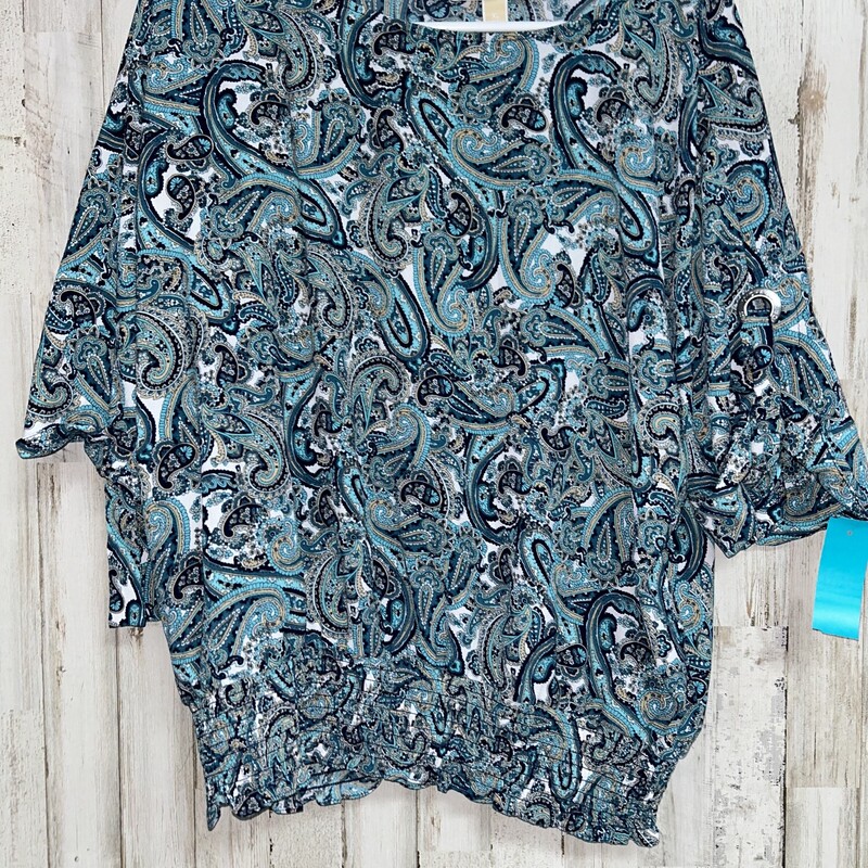 XL Teal Paisley Top, Teal, Size: Ladies XL