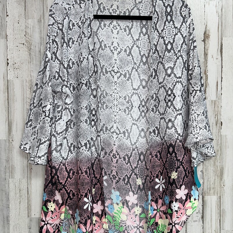 S Snakeskin Print Kimono