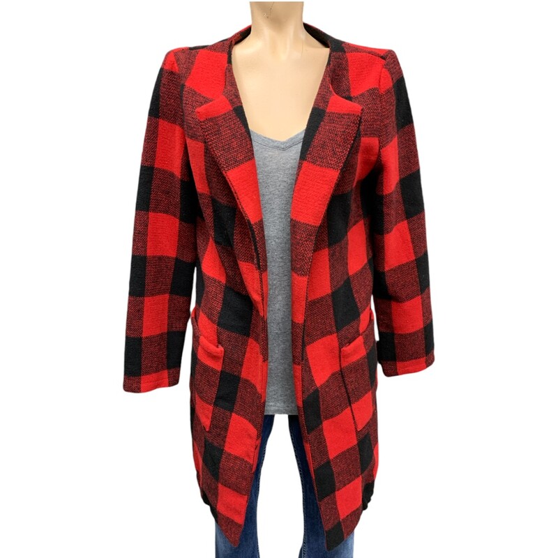 Shein Plaid, Red/blk, Size: L