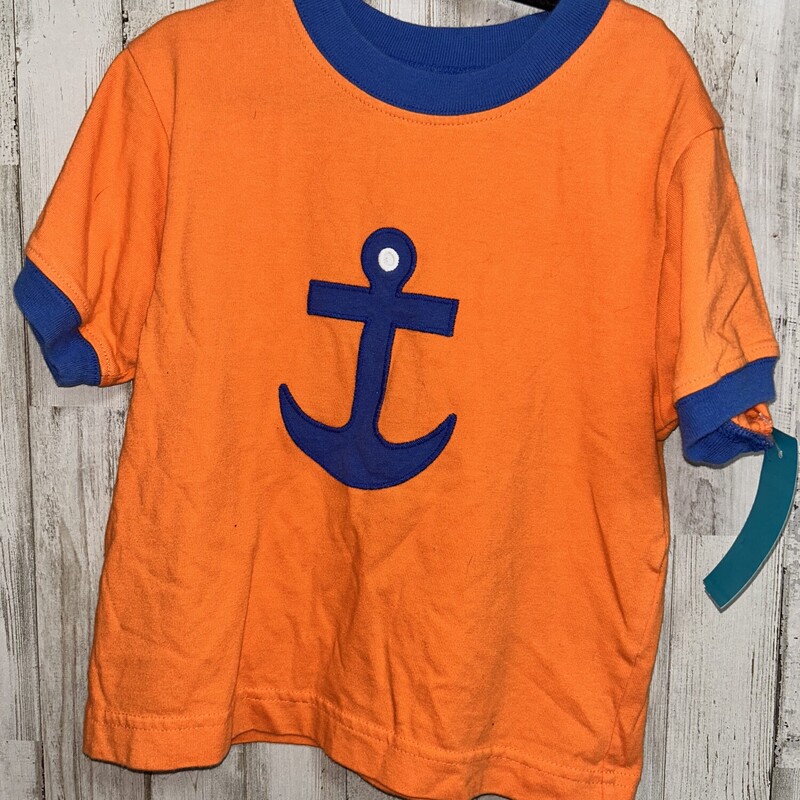 2T Orange Anchor Tee