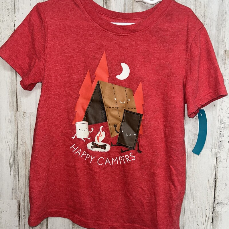 5T Happy Campers Tee, Red, Size: Boy 5-8