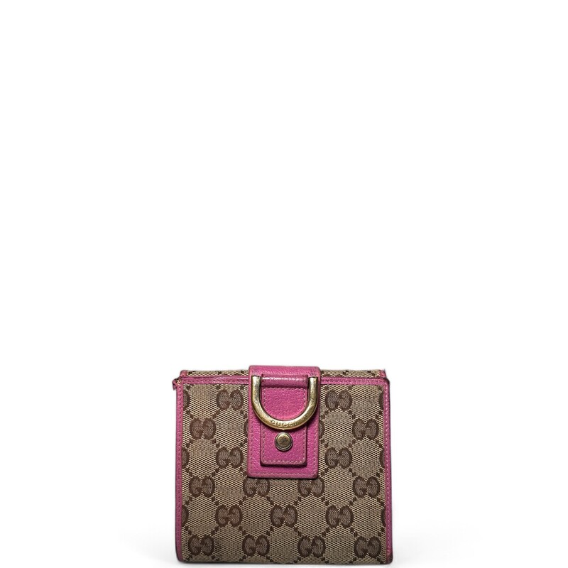 Gucci Hook Wallet, Pink, Size: OS

Date Code: 141411 4276

Note: Wear to the corners