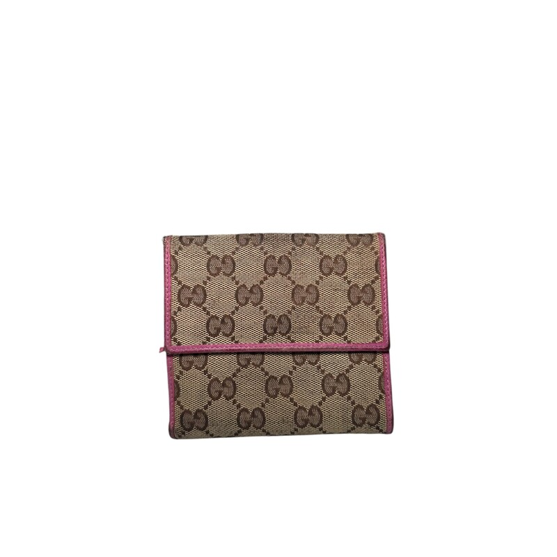 Gucci Hook Wallet, Pink, Size: OS<br />
<br />
Date Code: 141411 4276<br />
<br />
Note: Wear to the corners