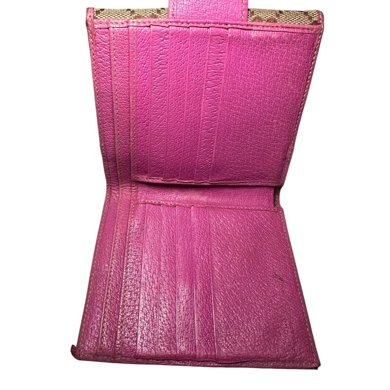 Gucci Hook Wallet, Pink, Size: OS<br />
<br />
Date Code: 141411 4276<br />
<br />
Note: Wear to the corners