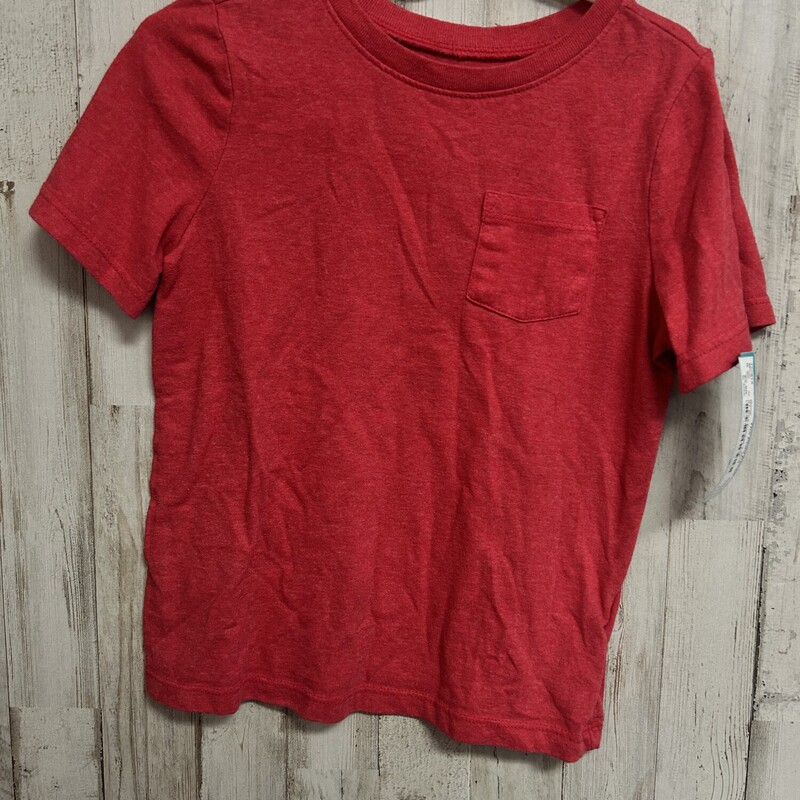 5T Red Pocket Tee, Red, Size: Boy 5-8