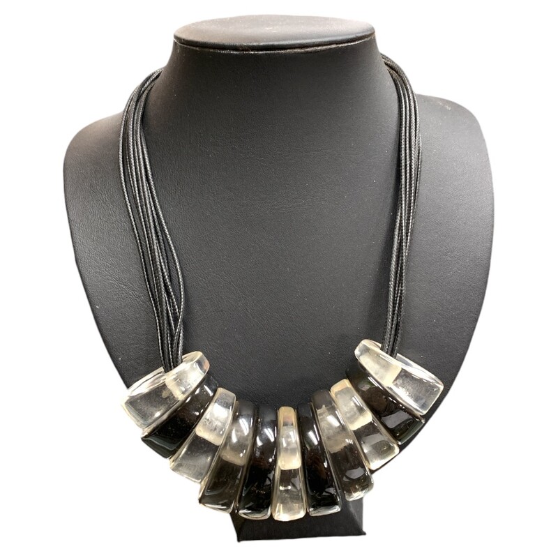 Necklace Statement, Blk/clea, Size: None