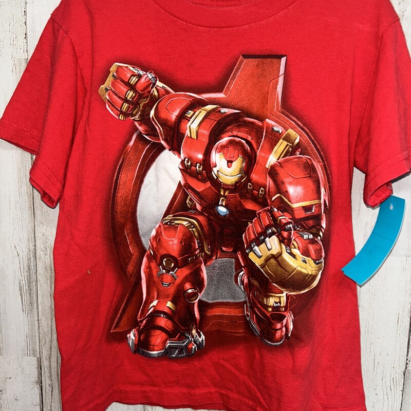 6/7 Red Iron Man Tee, Red, Size: Boy 5-8