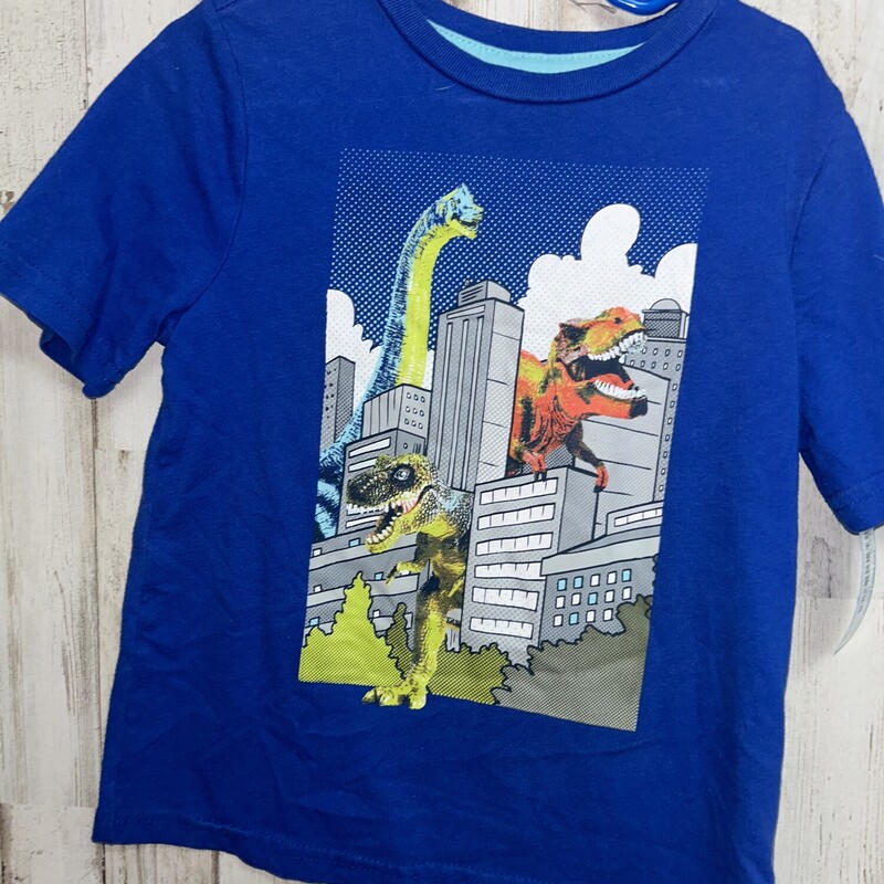 6 Blue Dino City Tee