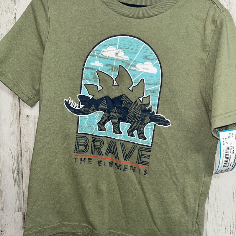 6 Olive The Elements Tee, Green, Size: Boy 5-8