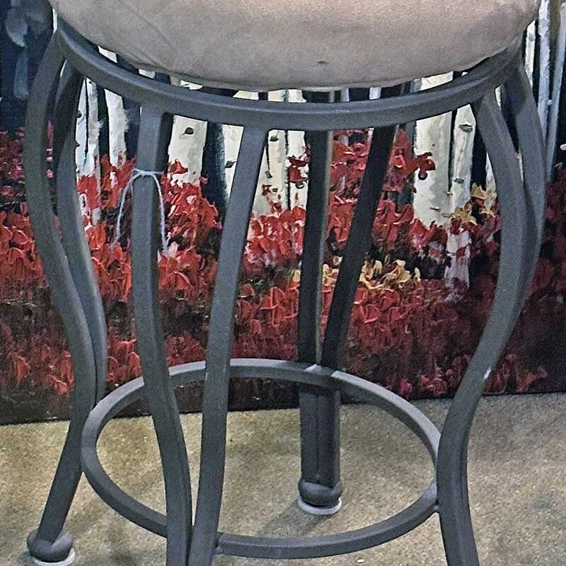 Metal Beige Padded Barstool
24 In Tall.