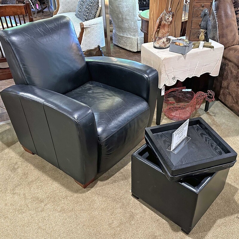 Faux Leather Chair/Ottoma