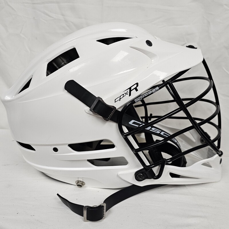 Cascade CPX-R Lacrosse Helmet<br />
White<br />
Size: OS<br />
Adjustable with SPR Fit system<br />
Pre-owned