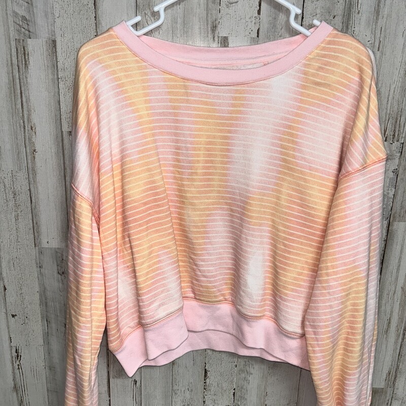 L Pink/Orange Stripe Crop