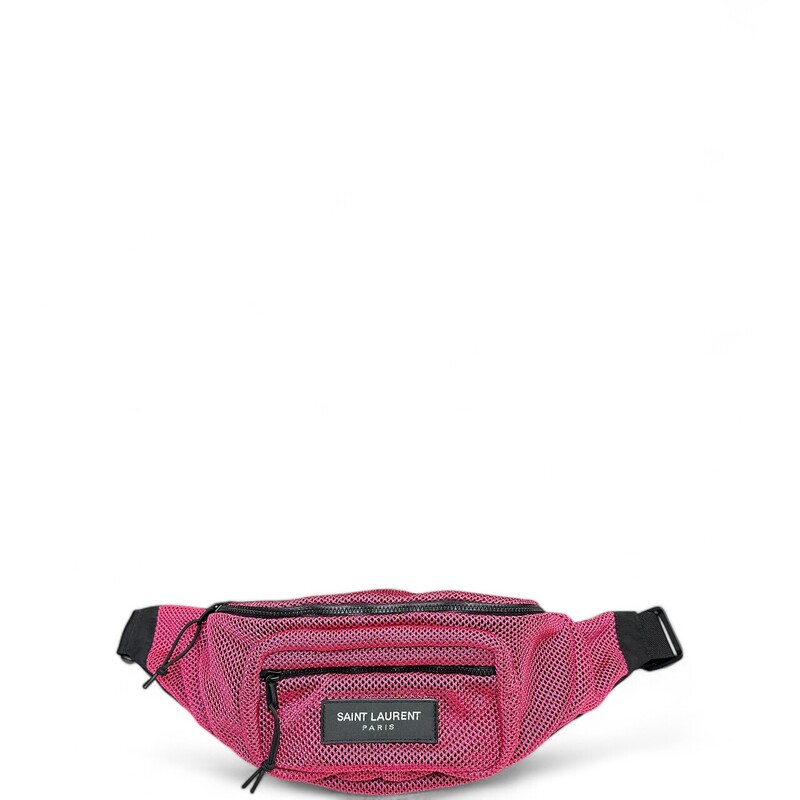 Saint Laurent Mesh Belt Bag Pink

Dimensions:
Maximum strap length 5.96 in
W 1.41 in
D3. in
H5.in

Date Code: IND671640 0222