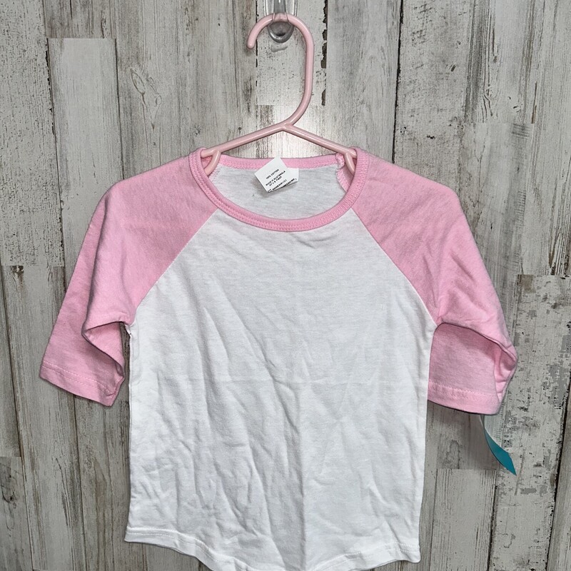 2T White/Pink Raglan