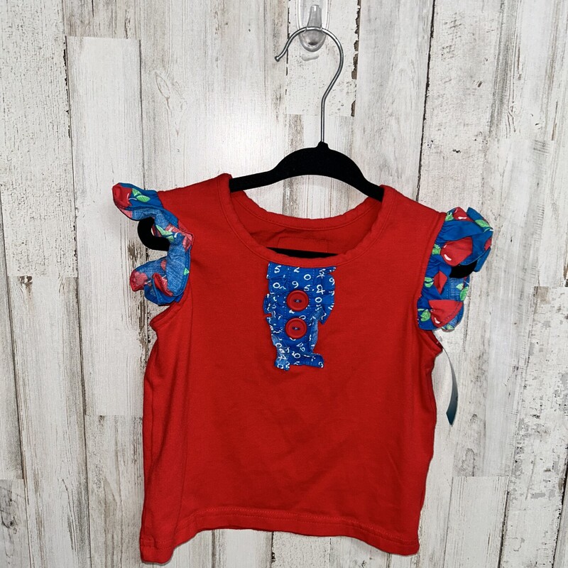 2T Red Apple Ruffled Top