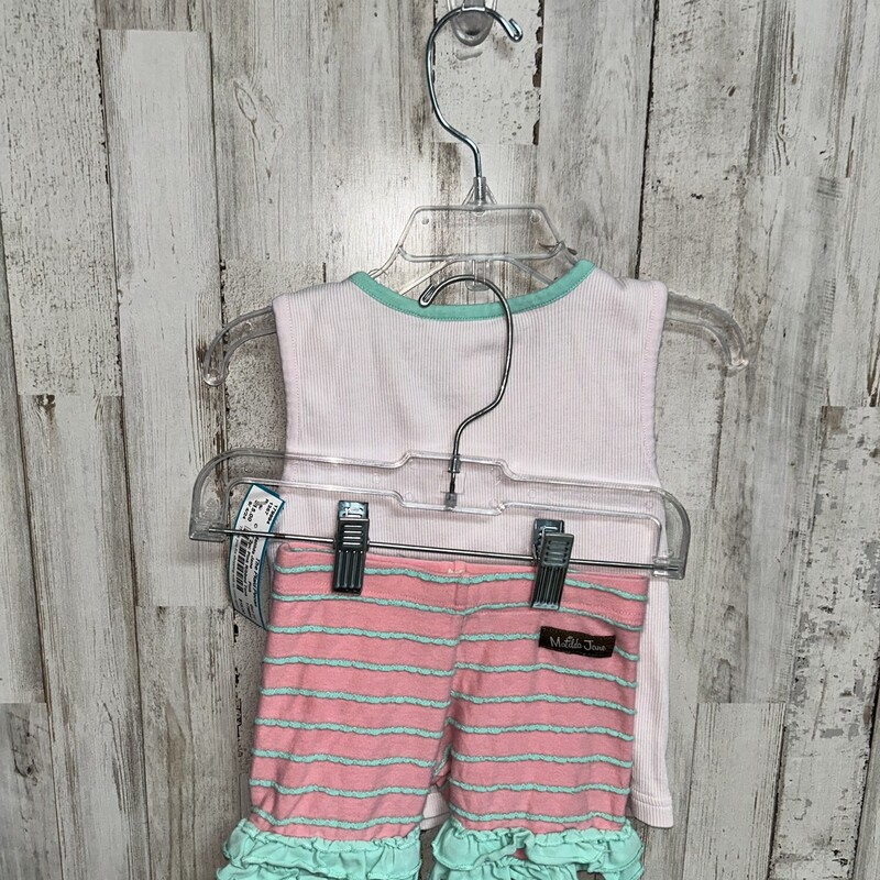 2T 2pc Pink Ribbed Tank S, Pink, Size: Girl 2T