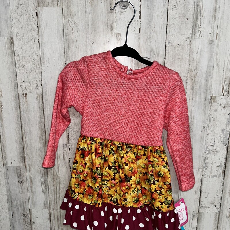 18M Red Knit Floral Tunic