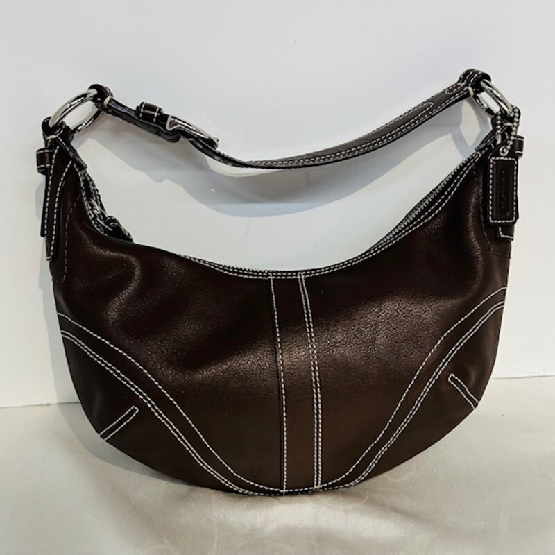 Coach Small Leather Hobo Handbag
Brown Silver Size: 12 x 8H