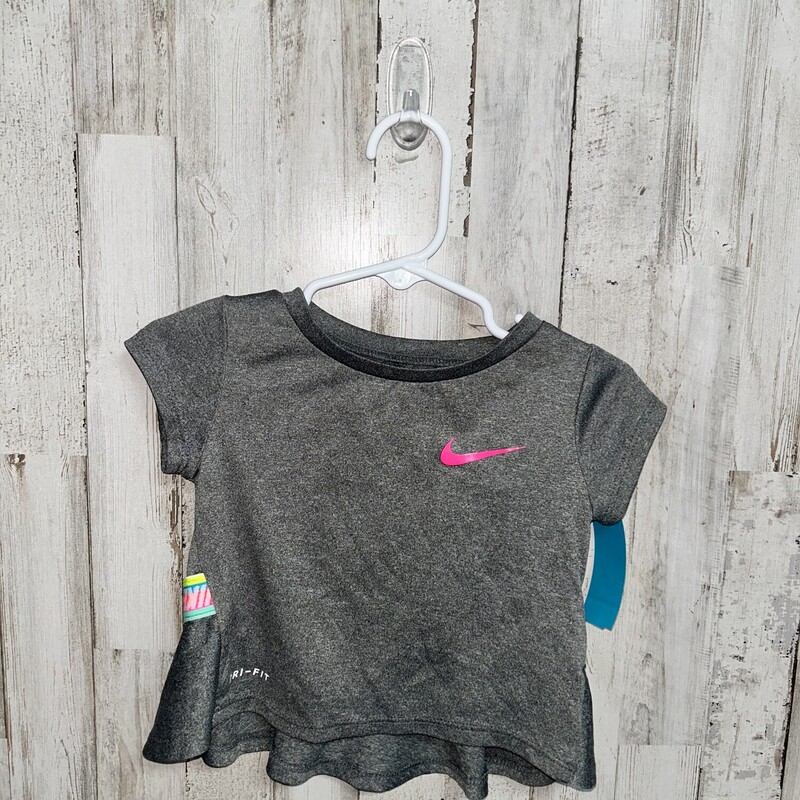 18M Grey Logo Tee, Grey, Size: Girl 18-24