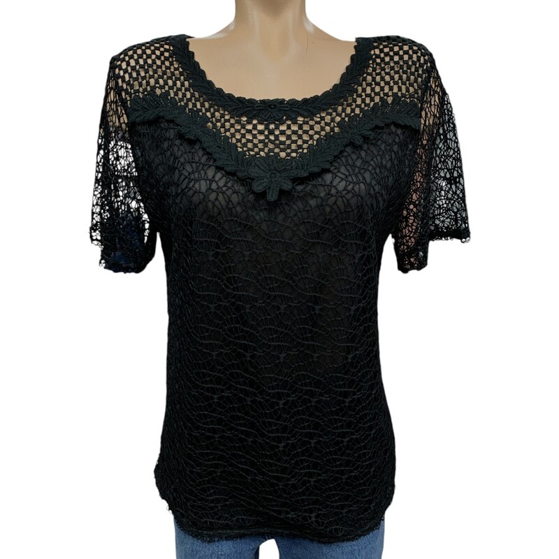 Todays Designer TOP, BLACK, Size: S