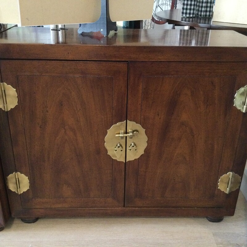 Tansu Campaign Cabinet
Beautifully crafted solid wood with detailed oriental style brass accents
36in x 30in
Pristine condition