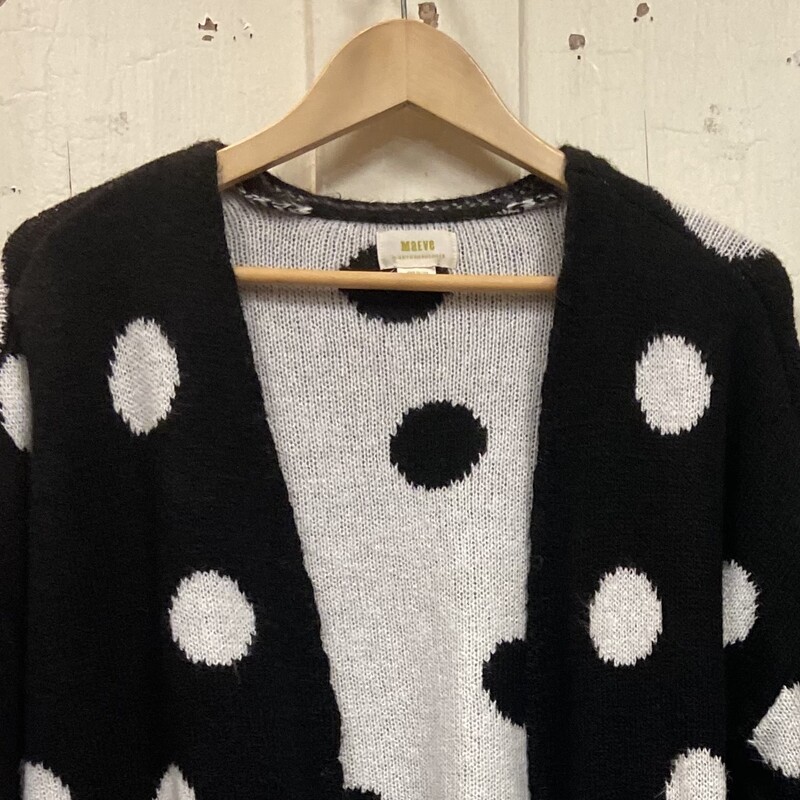 Blk/wt Dot Open Cardigan<br />
Blk/wht<br />
Size: XS/S R119