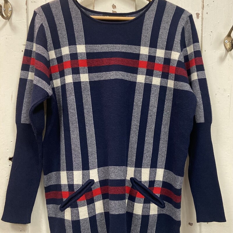 Nvy/cr/rd Plaid Sweater